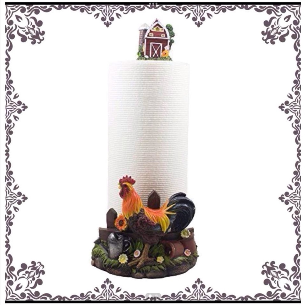 🆕AUCTION PRICE Clean Farm Life Rooster Paper Towel Holder